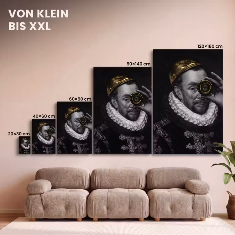 Willem van Oranje - Adriaen Thomasz - Goud - Lens canvas 2cm klein -Xsfeer8_DE
