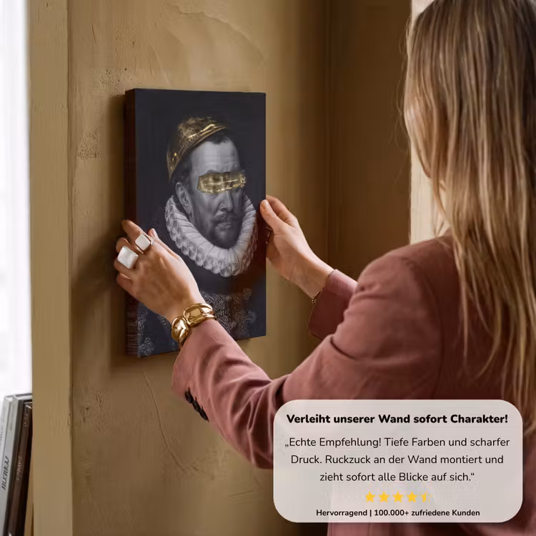 Willem van Oranje - Adriaen Thomasz - Zwart - Wit canvas 2cm klein -Xsfeer7_DE