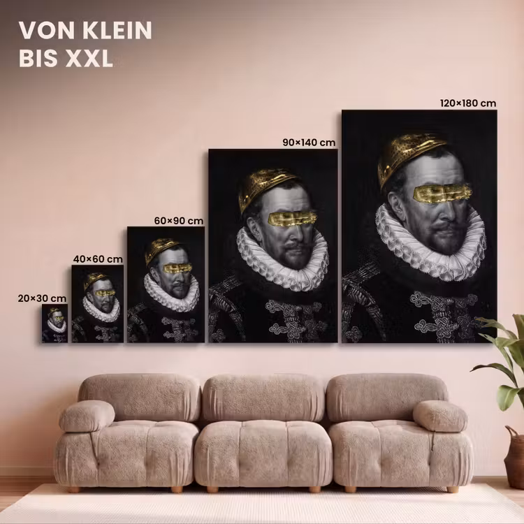 Willem van Oranje - Adriaen Thomasz - Zwart - Wit canvas 2cm klein -Xsfeer8_DE