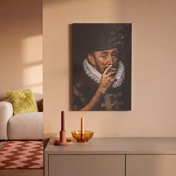 Willem van Oranje - Adriaen Thomasz - Sigaretten canvas 2cm klein -sfeer1