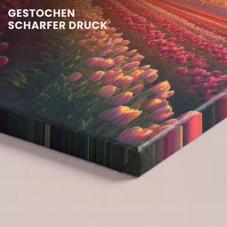 Windmolen - Zonsondergang - Landschap canvas 2cm klein -closeup_print_DE