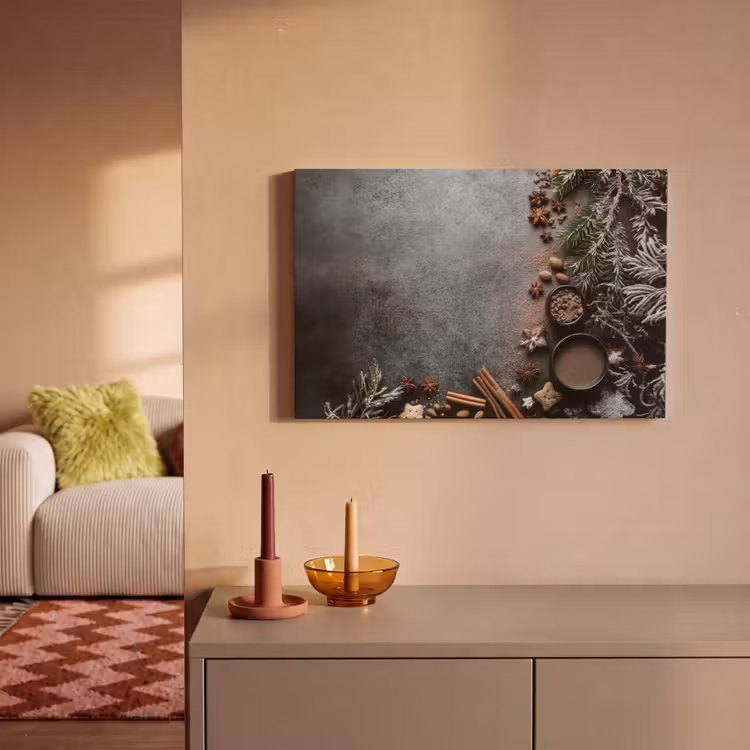 Winter - Kruiden - Sneeuw - Chocolade canvas 2cm klein -sfeer1