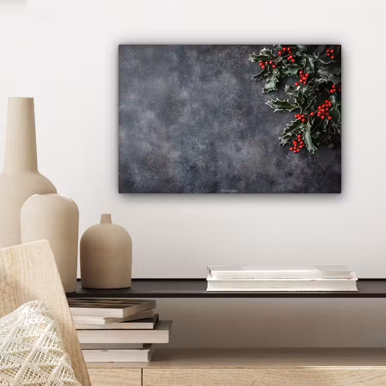 Winter - Hulst - Kerst - Beton canvas 2cm klein -sfeer6
