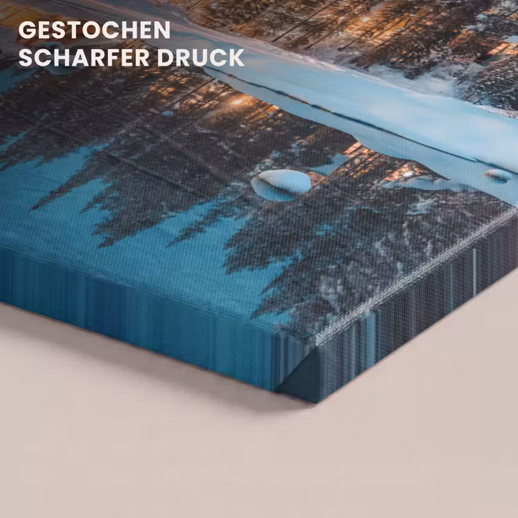 Winterlandschap - Natuur - Huis - Bergen - Sneeuw canvas 2cm klein -closeup_print_DE