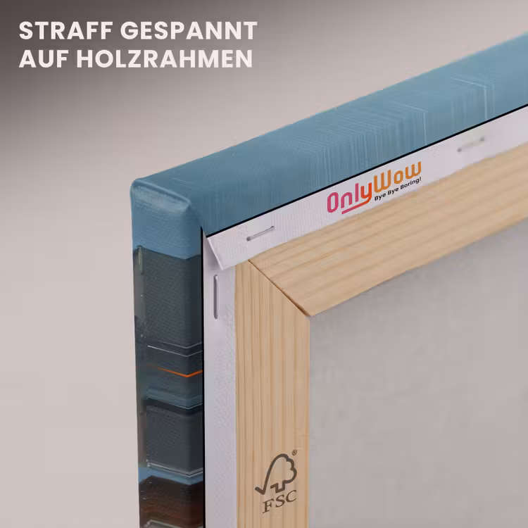 Winterkermis - Dorp - Kleurrijk canvas 2cm klein -uniquesellingpoint_afwerking-onlywow_DE