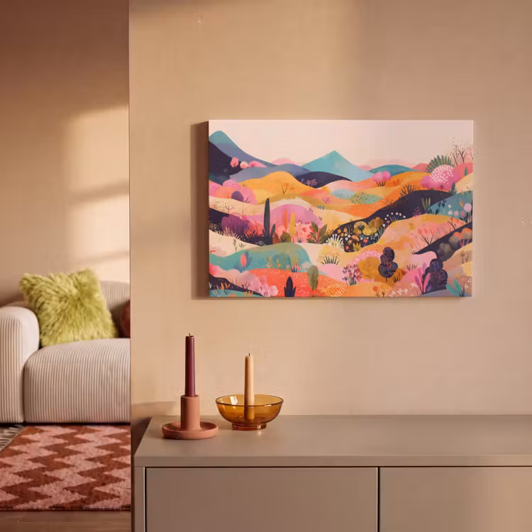 Golvende heuvels - Abstracte planten - Dromerig canvas 2cm klein -sfeer1
