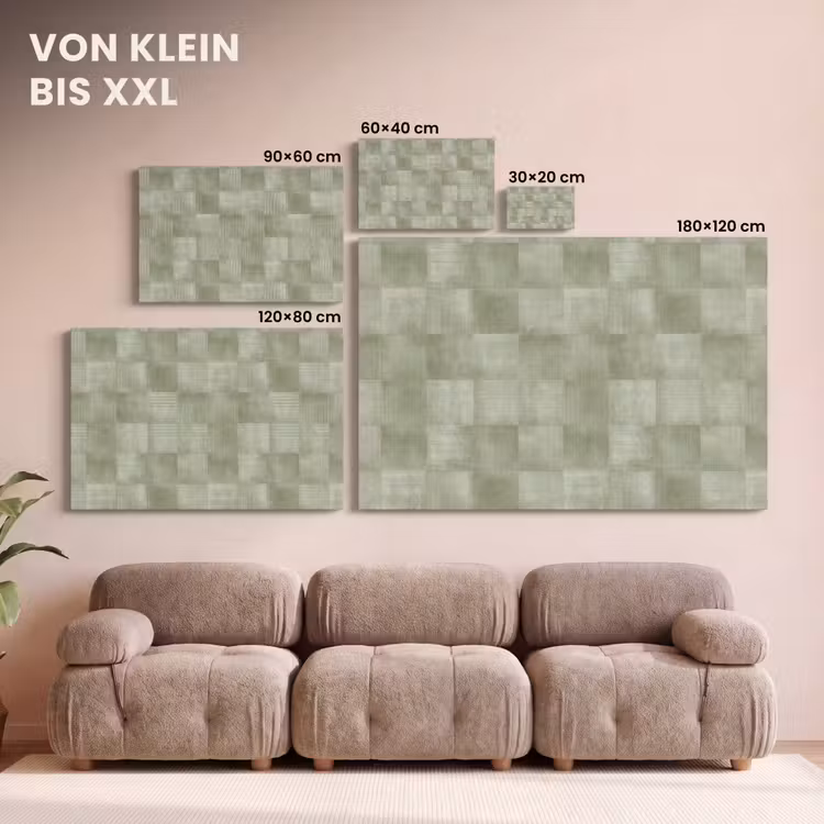 Vlakken - Rustiek - Groen canvas 2cm klein 34 -Xsfeer8_DE