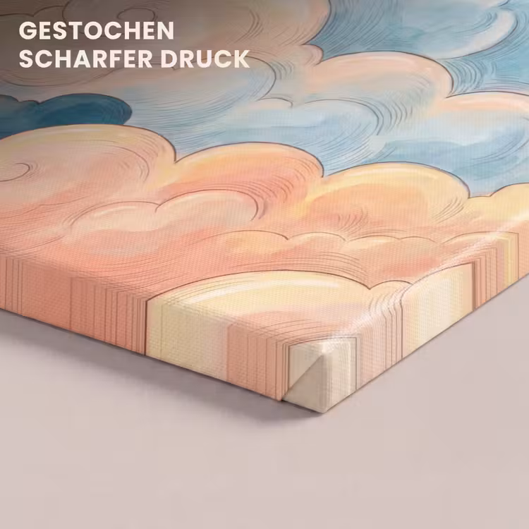 Wolk - Lucht - Natuur - Illustratief - Oranje canvas 2cm klein -closeup_print_DE