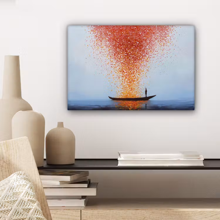 Wolk - Confetti - Boot - Wateroppervlakte canvas 2cm klein -closeup_print_DE