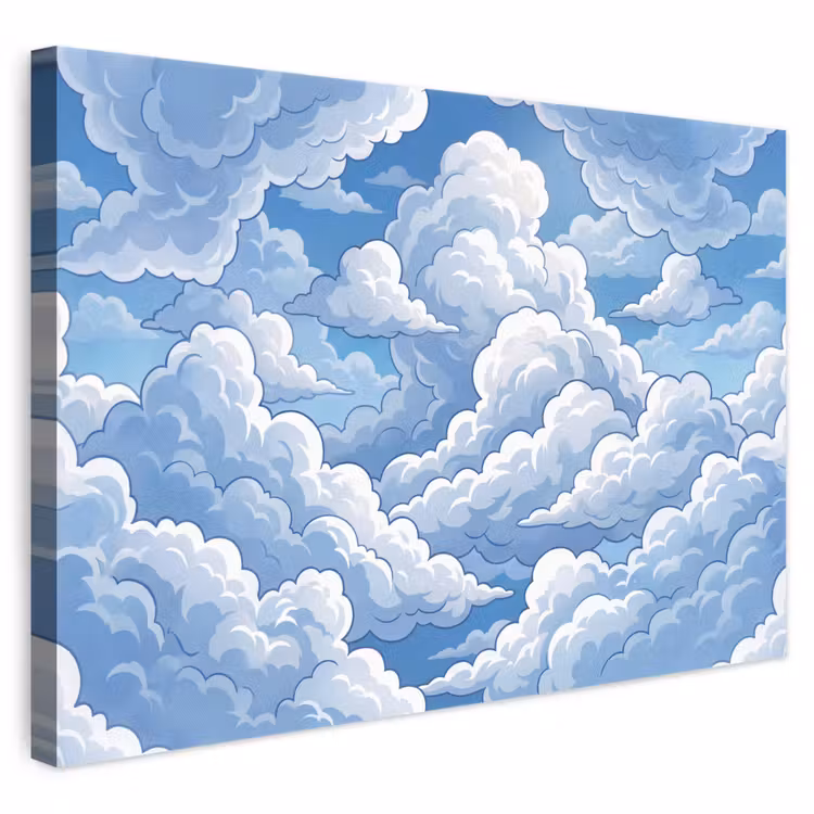 Wolken - Hemel - Abstract - Wit canvas 2cm klein -3d