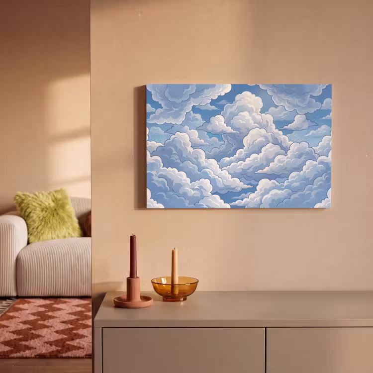 Wolken - Hemel - Abstract - Wit canvas 2cm klein -sfeer1