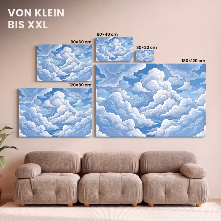 Wolken - Hemel - Abstract - Wit canvas 2cm klein -Xsfeer8_DE
