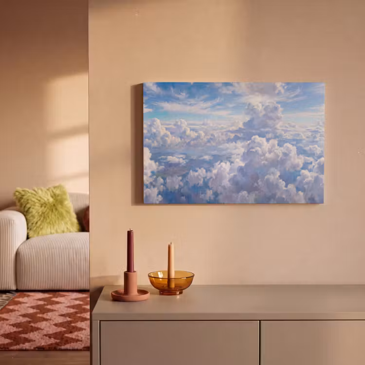 Wolken - Lucht - Natuur - Abstract - Blauw canvas 2cm klein -sfeer1