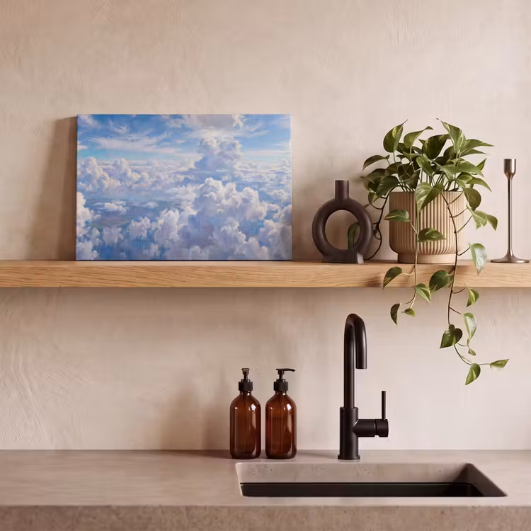 Wolken - Lucht - Natuur - Abstract - Blauw canvas 2cm klein -sfeer3