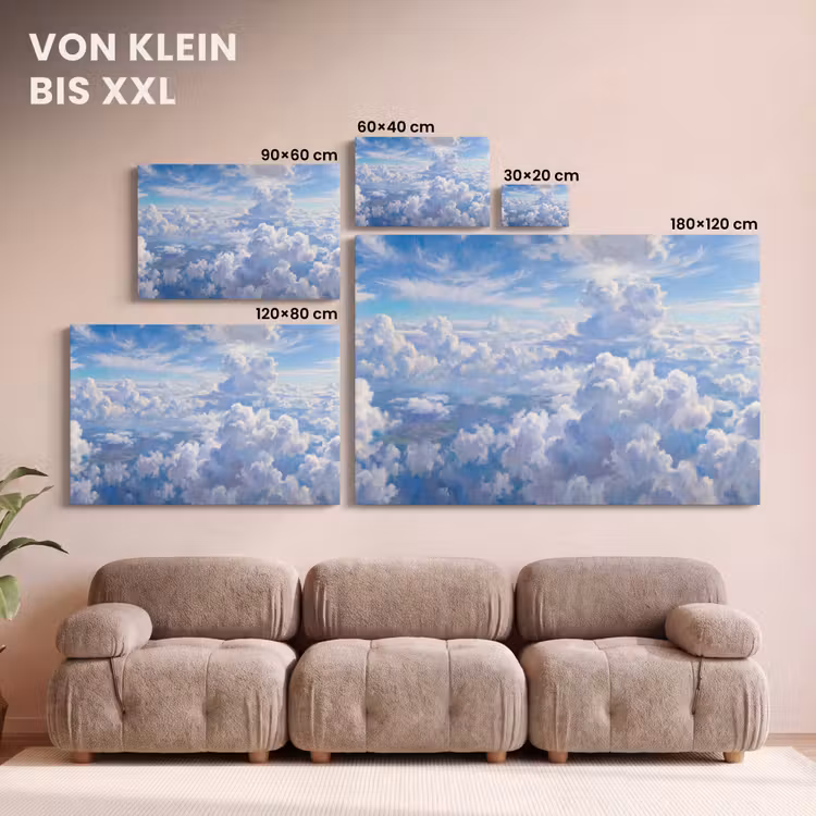 Wolken - Lucht - Natuur - Abstract - Blauw canvas 2cm klein -Xsfeer8_DE