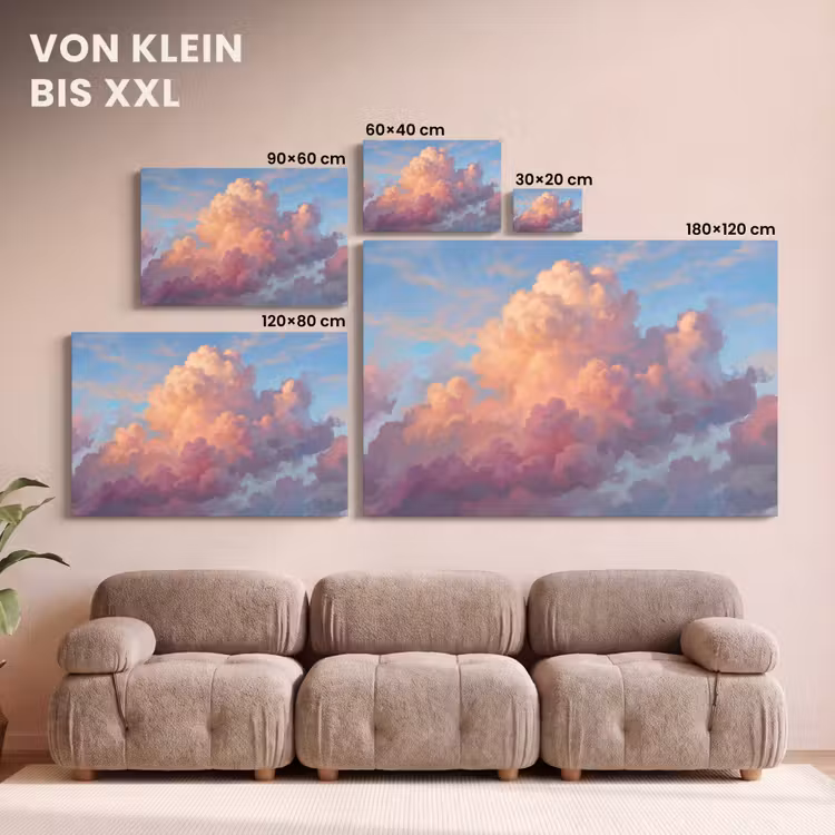 Wolken - Lucht - Natuur - Abstract - Kleurrijk canvas 2cm klein -Xsfeer8_DE
