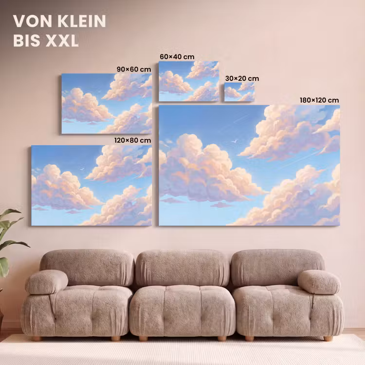 Wolken - Lucht - Natuur - Blauw canvas 2cm klein -Xsfeer8_DE