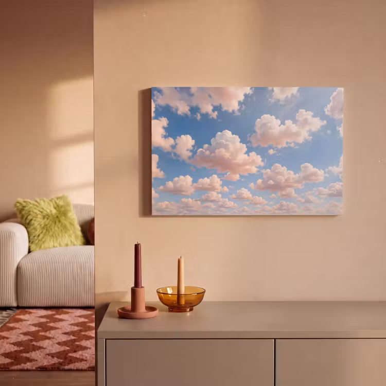 Wolken - Hemel - Natuur - Licht - Blauw canvas 2cm klein -sfeer1