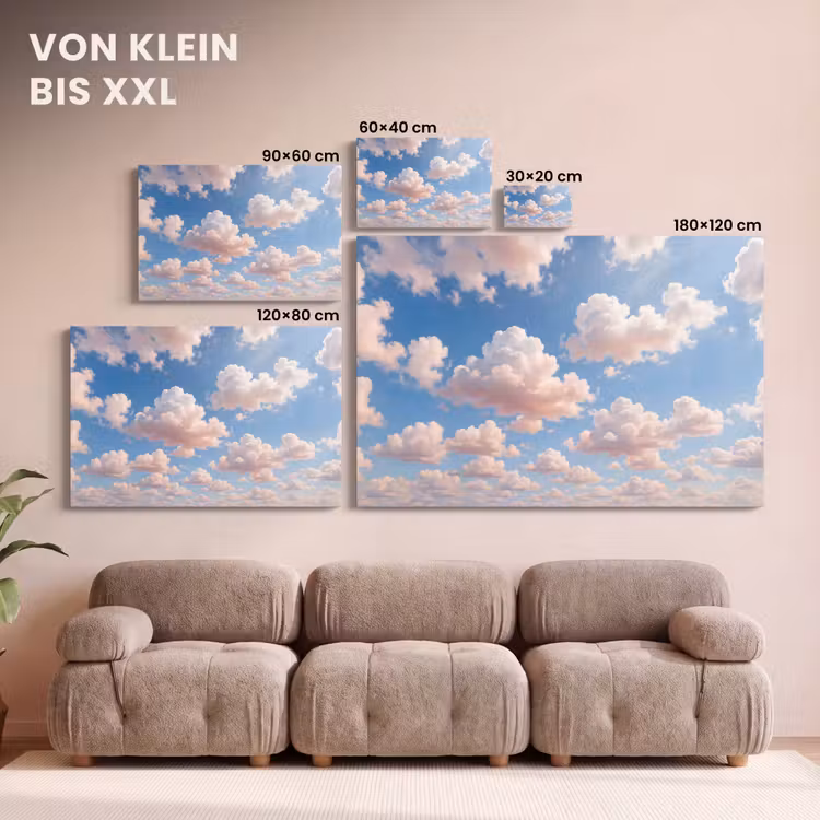 Wolken - Hemel - Natuur - Licht - Blauw canvas 2cm klein -Xsfeer8_DE