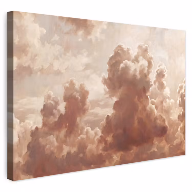 Wolken - Lucht - Natuur - Modern - Bruin canvas 2cm klein -3d
