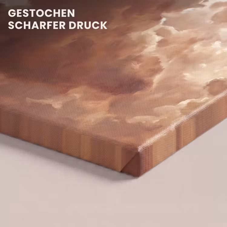 Wolken - Lucht - Natuur - Modern - Bruin canvas 2cm klein -closeup_print_DE