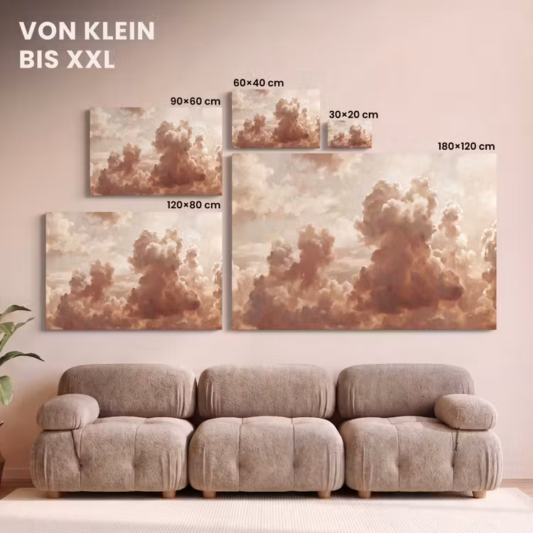 Wolken - Lucht - Natuur - Modern - Bruin canvas 2cm klein -Xsfeer8_DE