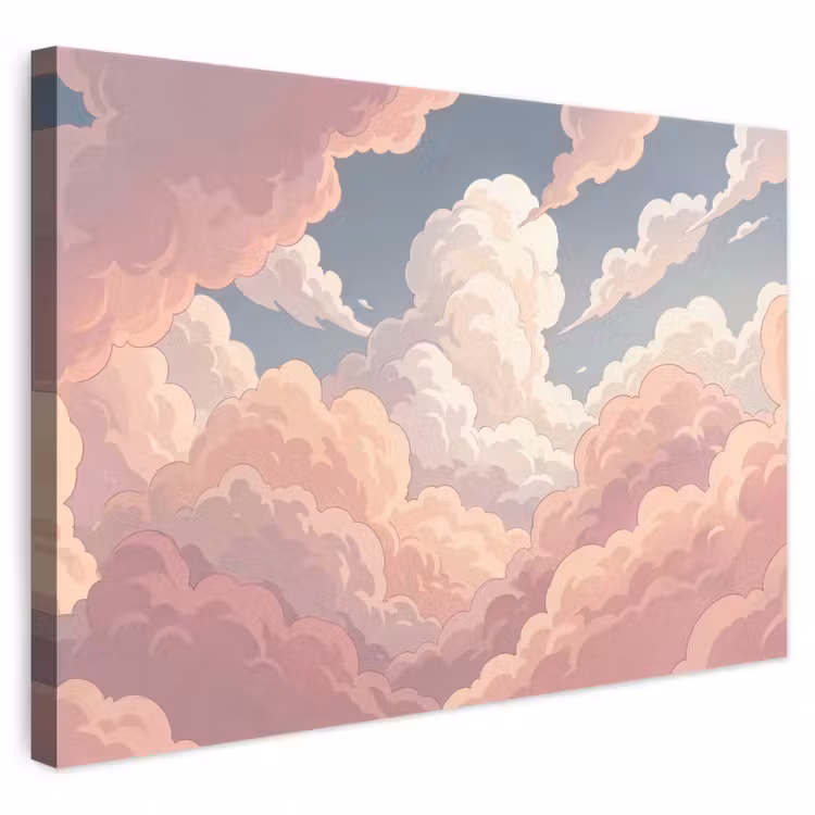 Wolken - Lucht - Natuur - Pastel - Roze canvas 2cm klein -3d