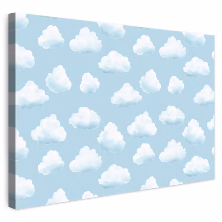 Wolken - Illustratie - Blauw canvas 2cm klein 34 -3d