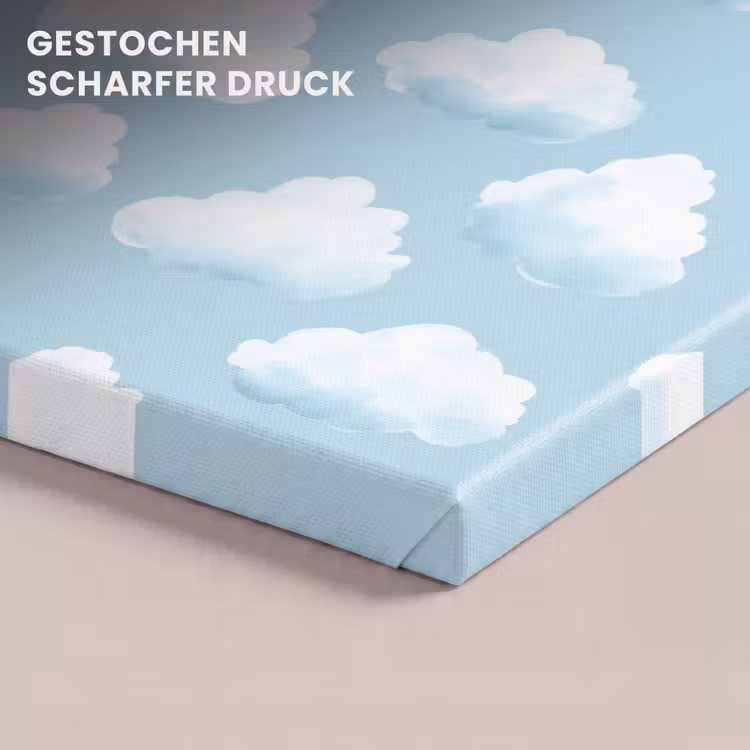 Wolken - Illustratie - Blauw canvas 2cm klein 34 -closeup_print_DE