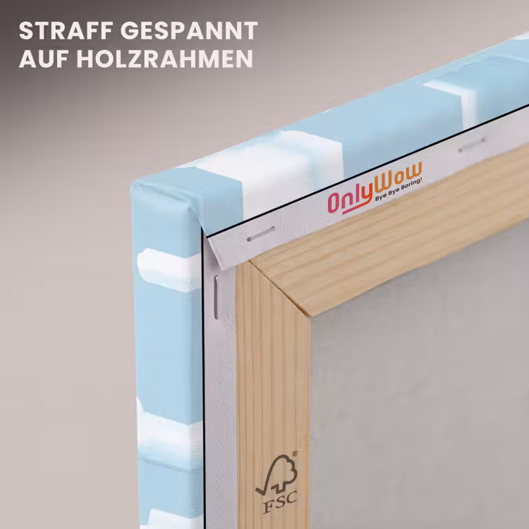 Wolken - Illustratie - Blauw canvas 2cm klein 34 -uniquesellingpoint_afwerking-onlywow_DE