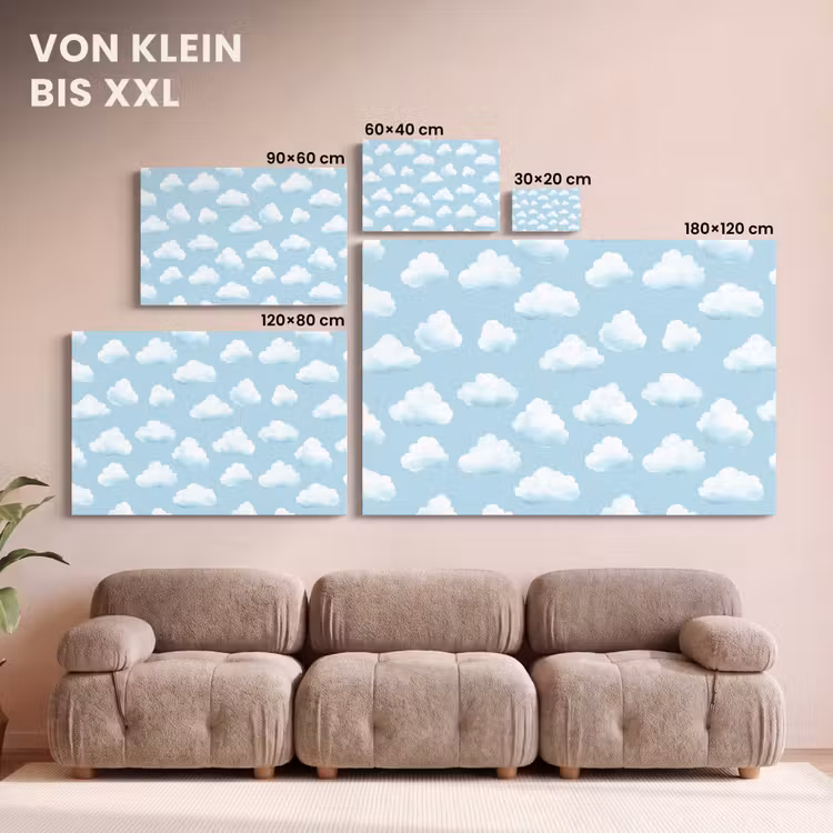 Wolken - Illustratie - Blauw canvas 2cm klein 34 -Xsfeer8_DE