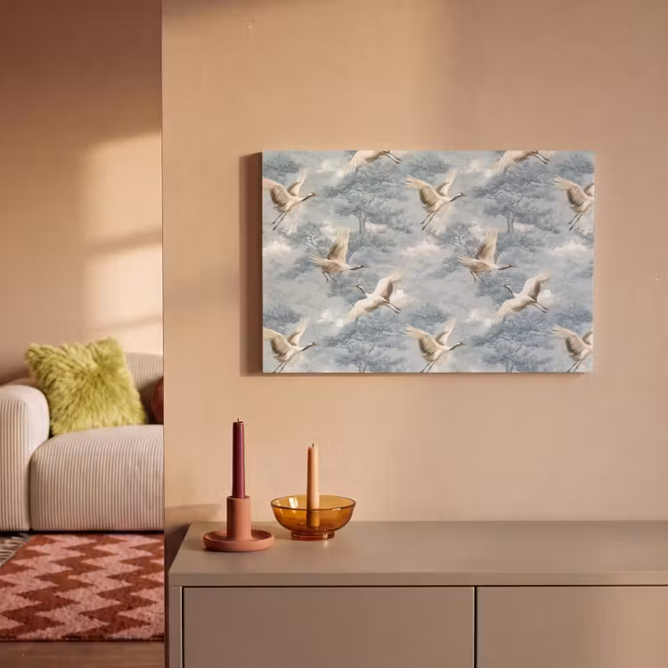 Wolken - Kraanvogels - Blauw canvas 2cm klein 34 -sfeer1