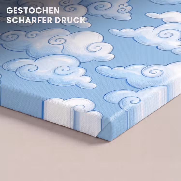Wolken - Patroon - Hemel - Illustratie - Wit canvas 2cm klein -closeup_print_DE