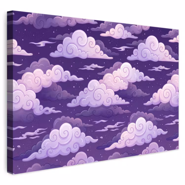 Wolken - Nacht - Natuur - Abstract - Paars canvas 2cm klein -3d