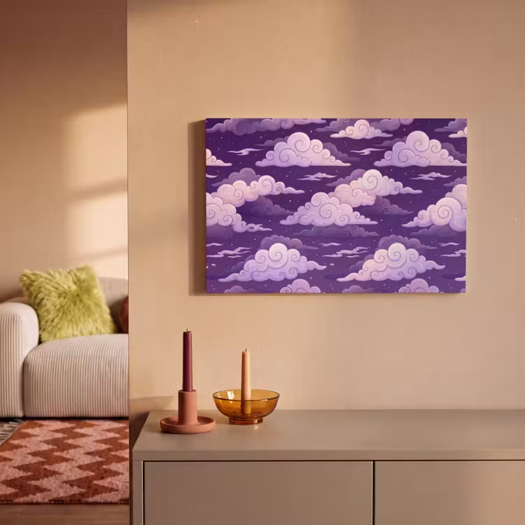 Wolken - Nacht - Natuur - Abstract - Paars canvas 2cm klein -sfeer1