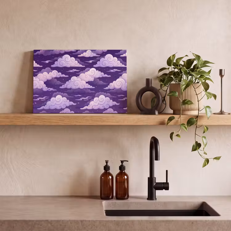 Wolken - Nacht - Natuur - Abstract - Paars canvas 2cm klein -sfeer3