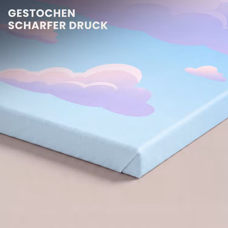 Wolken - Roze - Blauw - Natuur - Modern canvas 2cm klein -closeup_print_DE