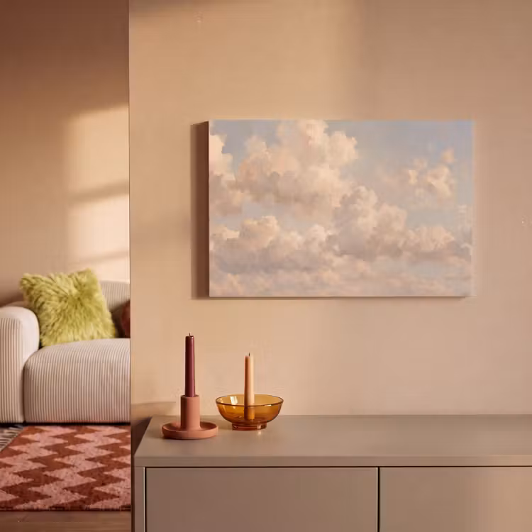 Wolken - Zacht - Natuur - Klassiek - Beige canvas 2cm klein -sfeer1