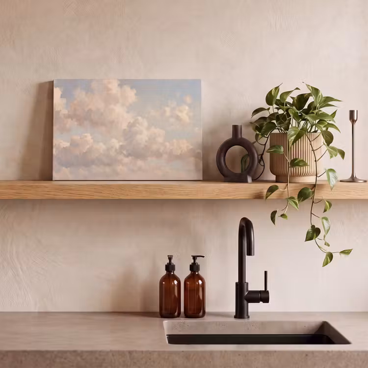 Wolken - Zacht - Natuur - Klassiek - Beige canvas 2cm klein -sfeer3