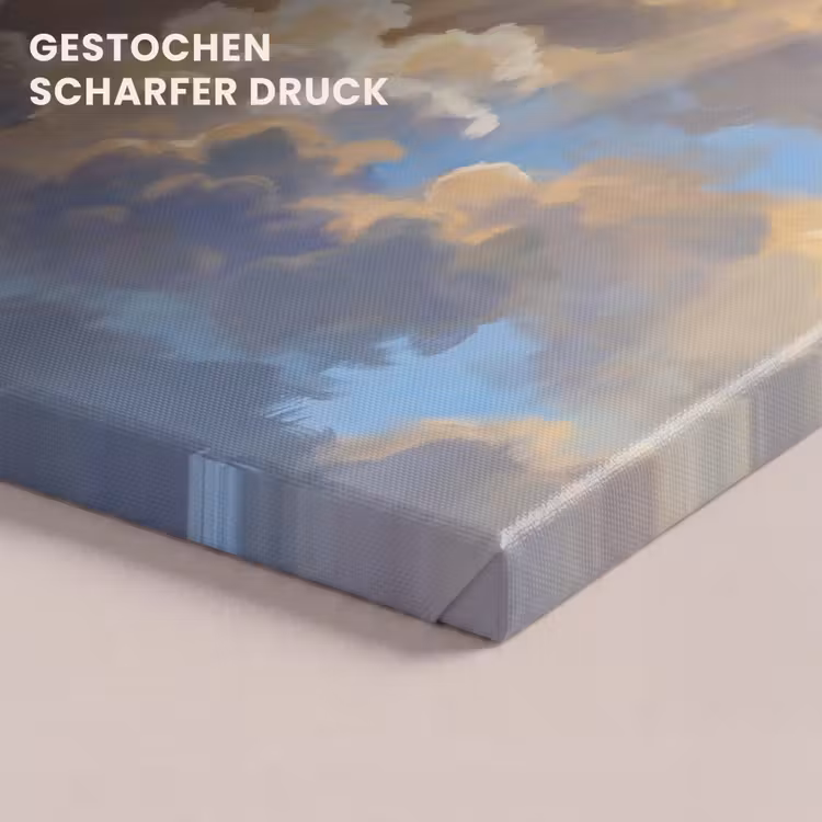 Wolken - Zonnestralen - Natuur - Abstract - Blauw canvas 2cm klein -closeup_print_DE