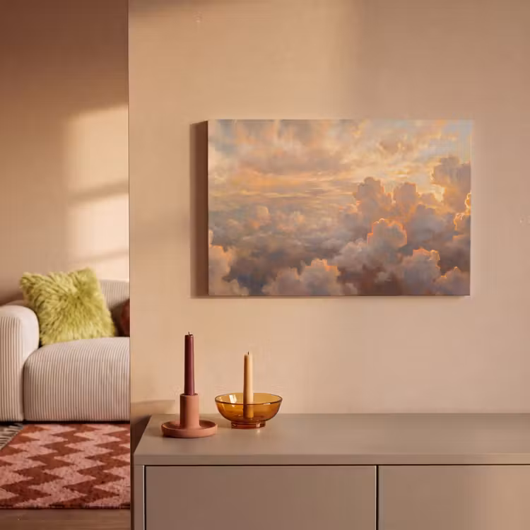 Wolken - Zonsondergang - Natuur - Abstract - Goud canvas 2cm klein -sfeer1