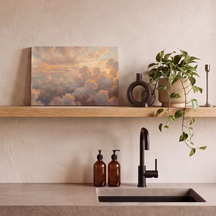 Wolken - Zonsondergang - Natuur - Abstract - Goud canvas 2cm klein -sfeer3