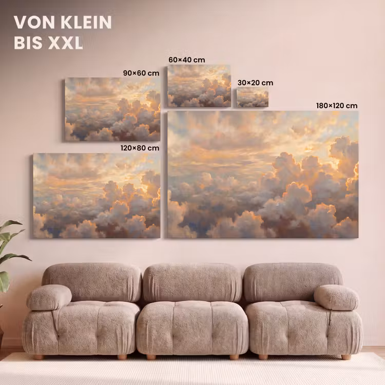 Wolken - Zonsondergang - Natuur - Abstract - Goud canvas 2cm klein -Xsfeer8_DE