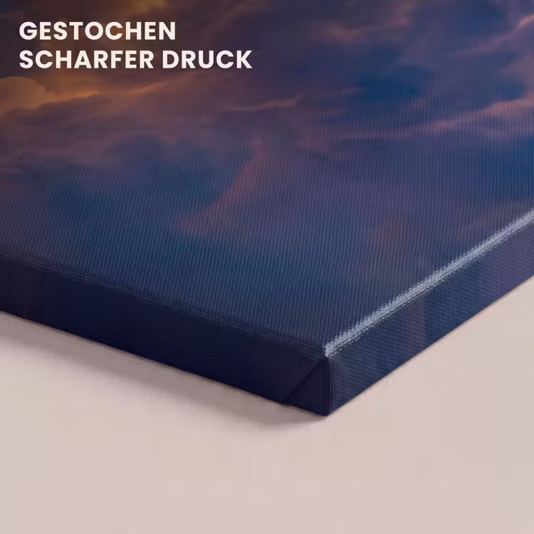 Wolken - Zonsondergang - Natuur - Oranje - Blauw canvas 2cm klein -closeup_print_DE