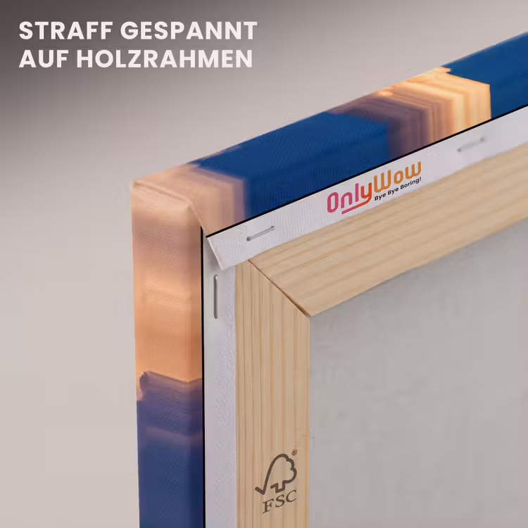 Wolken - Zonsondergang - Natuur - Oranje - Blauw canvas 2cm klein -uniquesellingpoint_afwerking-onlywow_DE