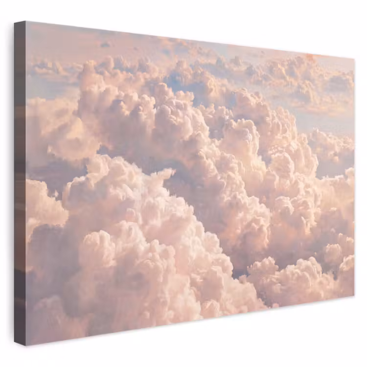 Wolken - Zonsondergang - Natuur - Pastel - Roze canvas 2cm klein -3d