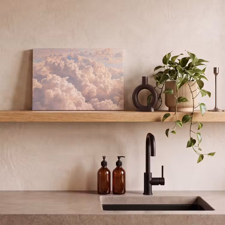 Wolken - Zonsondergang - Natuur - Pastel - Roze canvas 2cm klein -sfeer3
