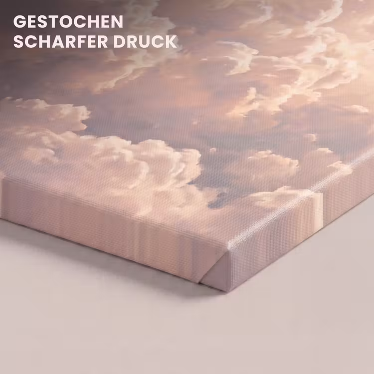Wolken - Zonsondergang - Natuur - Pastel - Roze canvas 2cm klein -closeup_print_DE