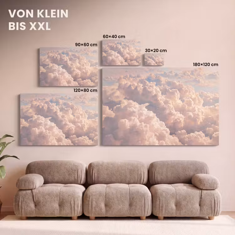 Wolken - Zonsondergang - Natuur - Pastel - Roze canvas 2cm klein -Xsfeer8_DE