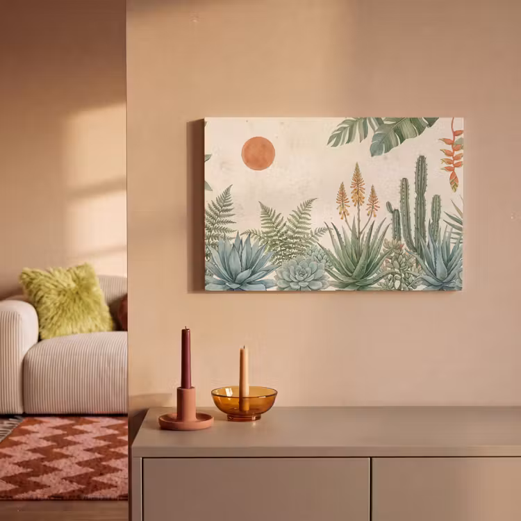 Woestijn - Planten - Groen canvas 2cm klein -sfeer1